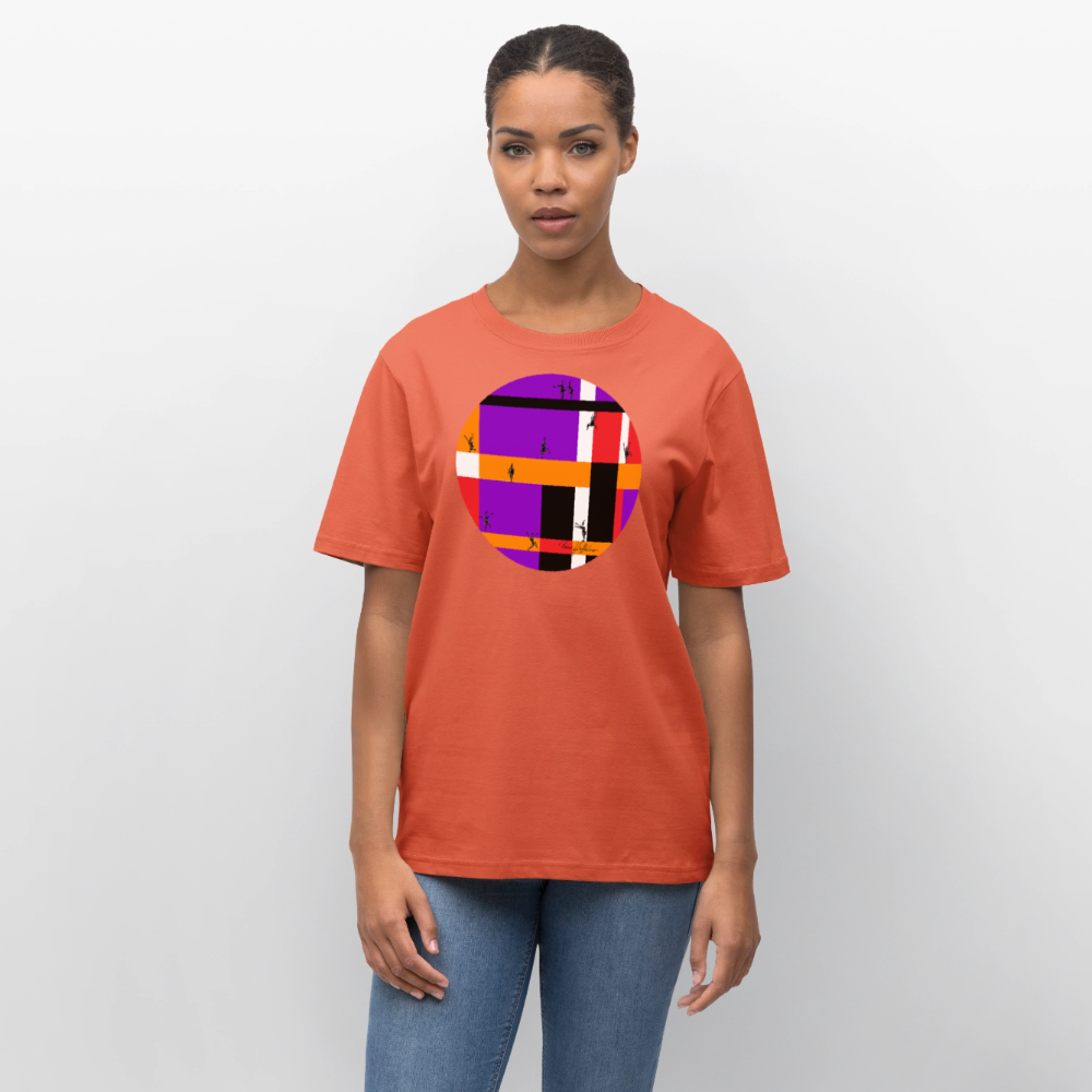 Relaxed Fit Unisex Bio-T-Shirt mit DYNAMIC FIELDS PRINT - Hellrot