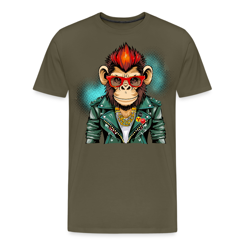 Männer Premium T-Shirt mit MONKEY PRINT - Khaki