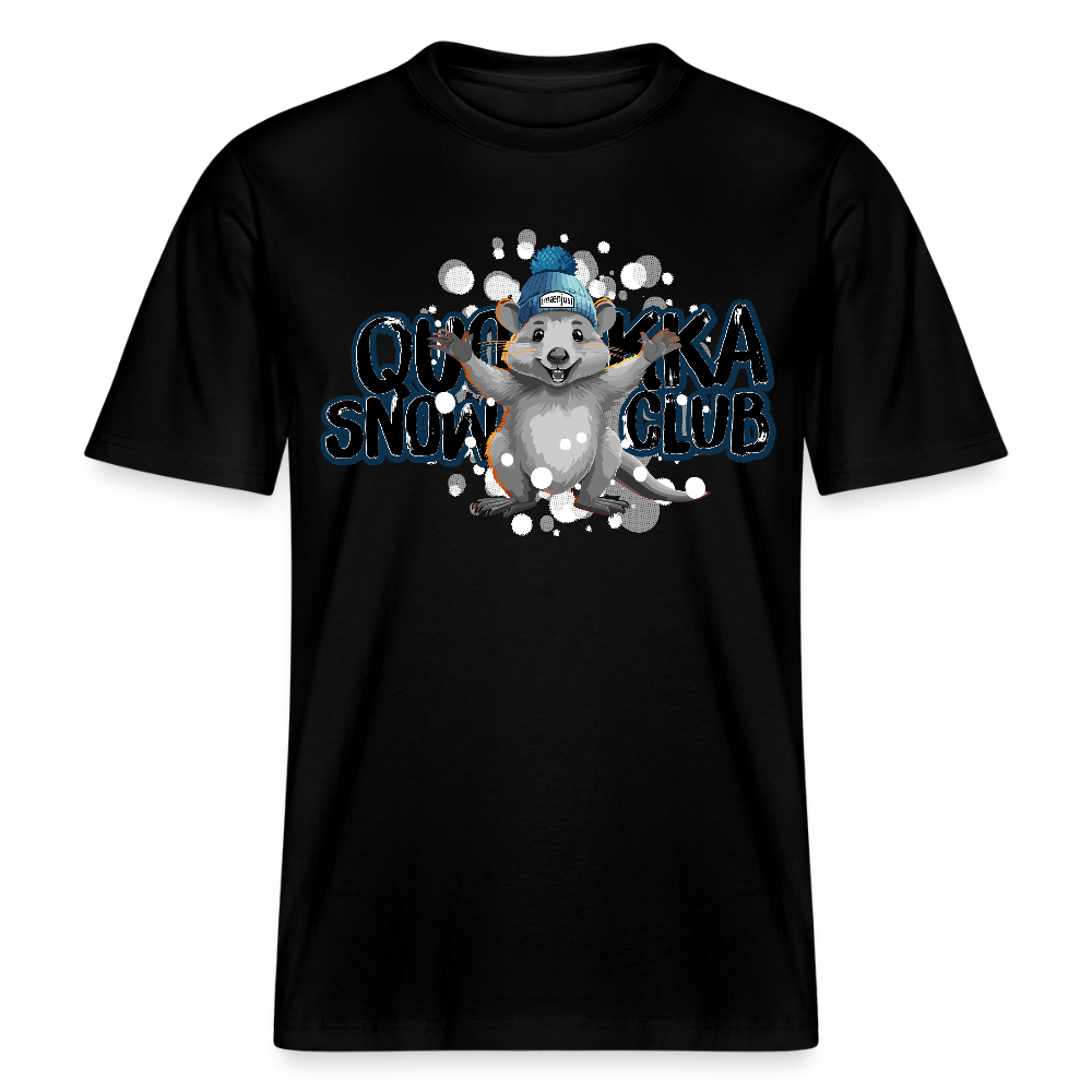 Unisex Bio-T-Shirt mit QUOKKA SNOWCLUB PRINT - Schwarz