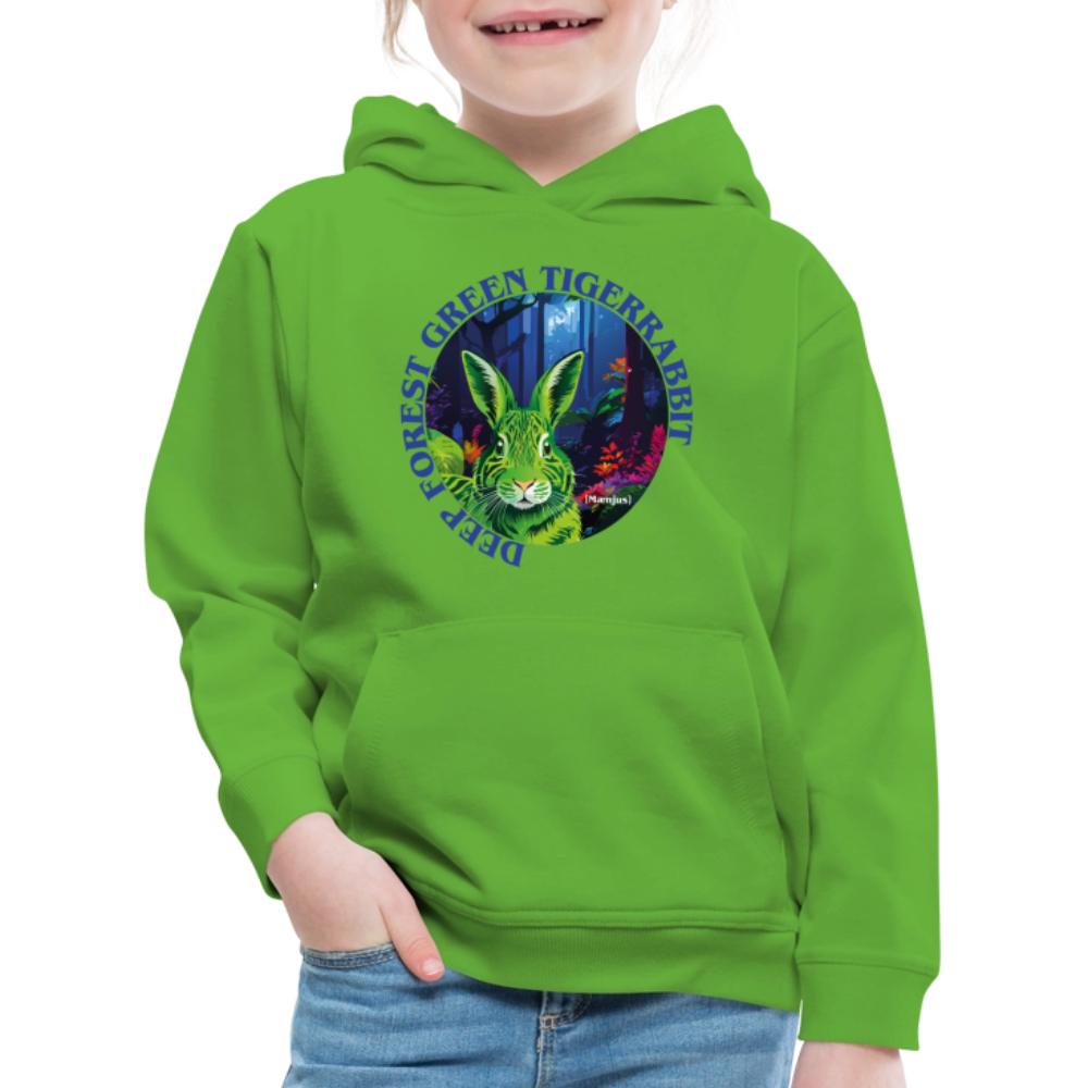 MNJS KIDS Premium Hoodie mit DEEP FOREST GREEN TIGERRABBIT PRINT - Hellgrün