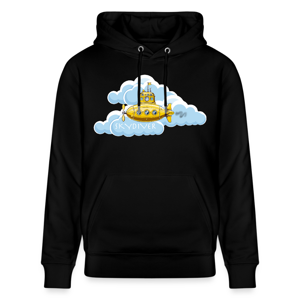 Unisex Bio-Hoodie mit SKYDIVER PRINT - Schwarz