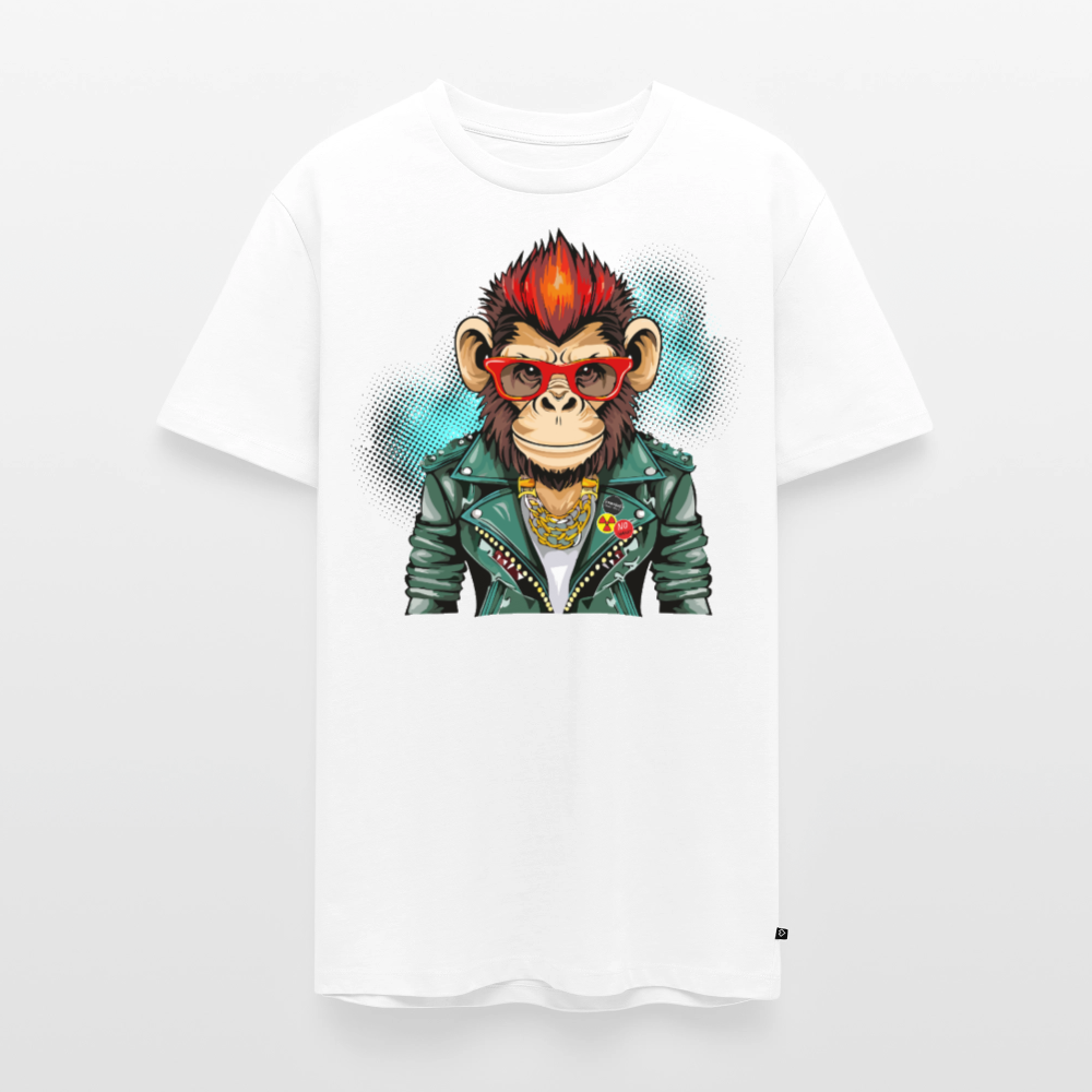 Männer Premium T-Shirt mit MONKEY PRINT - Weiß