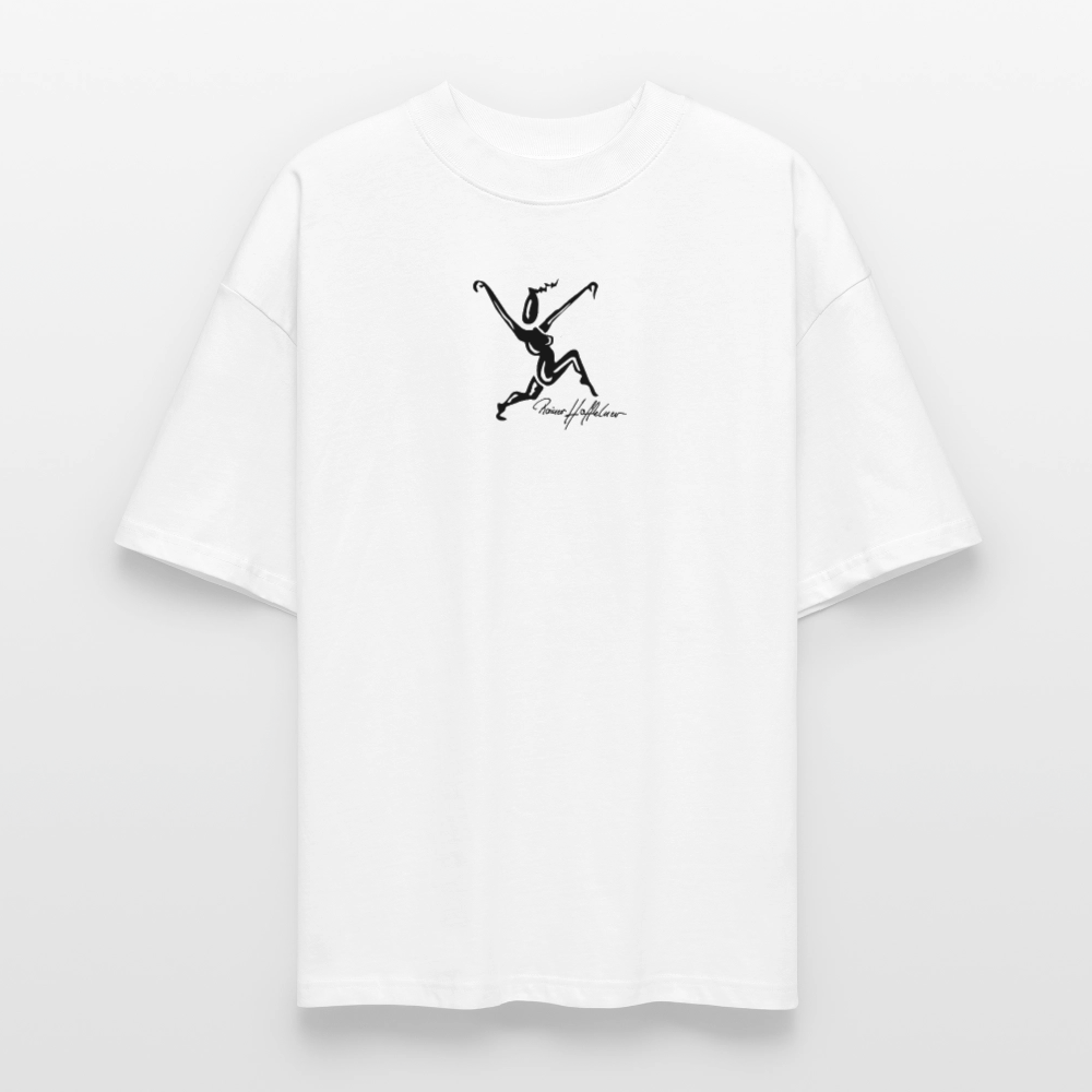 Oversized Unisex Bio T-Shirt mit TUSCHEWEIBCHEN PRINT - Weiß
