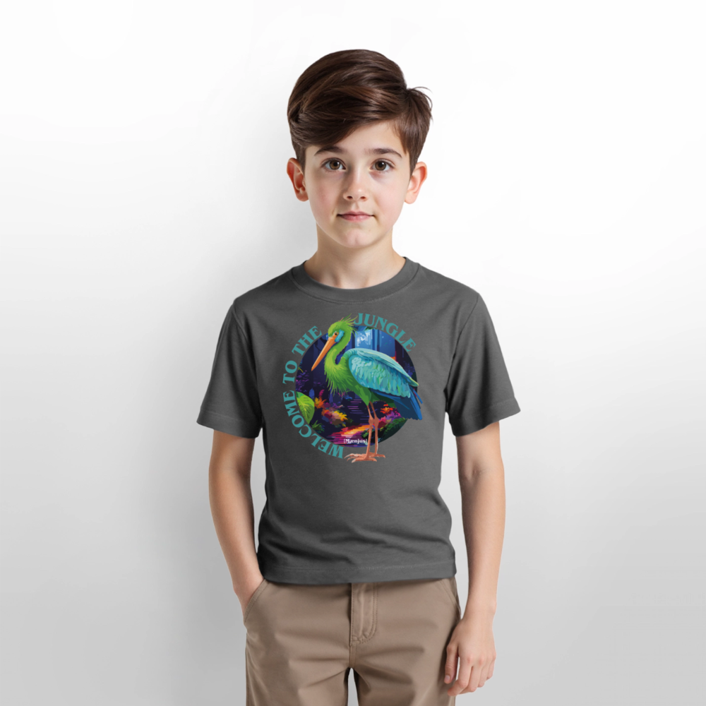 MNJS KIDS T-Shirt mit WELCOME TO THE JUNGLE PRINT - Anthrazit