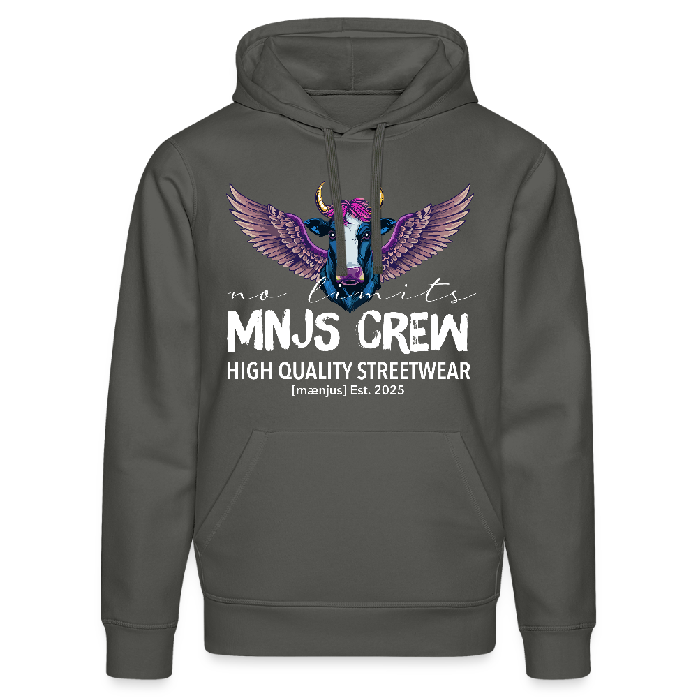 Unisex Bio-Hoodie mit MNJS CREW no limits PRINT - Anthrazit