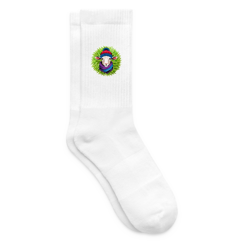 Tennissocken mit SNOWSHEEP Print - Weiß