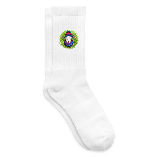 Tennissocken mit SNOWSHEEP Print - Weiß