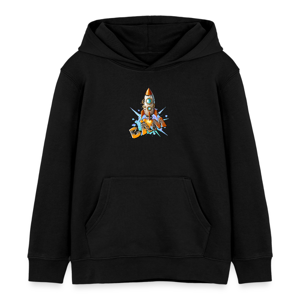 MNJS KIDS Bio-Hoodie mit BÄM PRINT - Schwarz