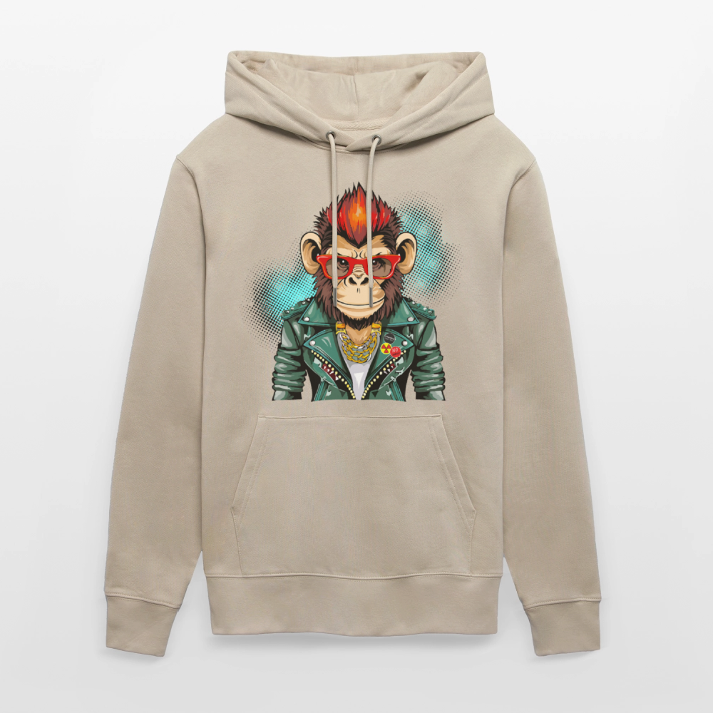 Unisex Hoodie mit MONKEY PRINT - Beige