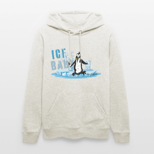 Unisex Bio-Hoodie mit ICE ICE BABY PINGUIN PRINT - Beige meliert