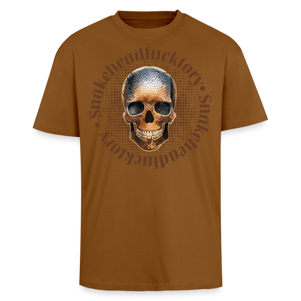 Heavy Oversize T-Shirt mit SNAKEHEAD SKULL PRINT - Toffee
