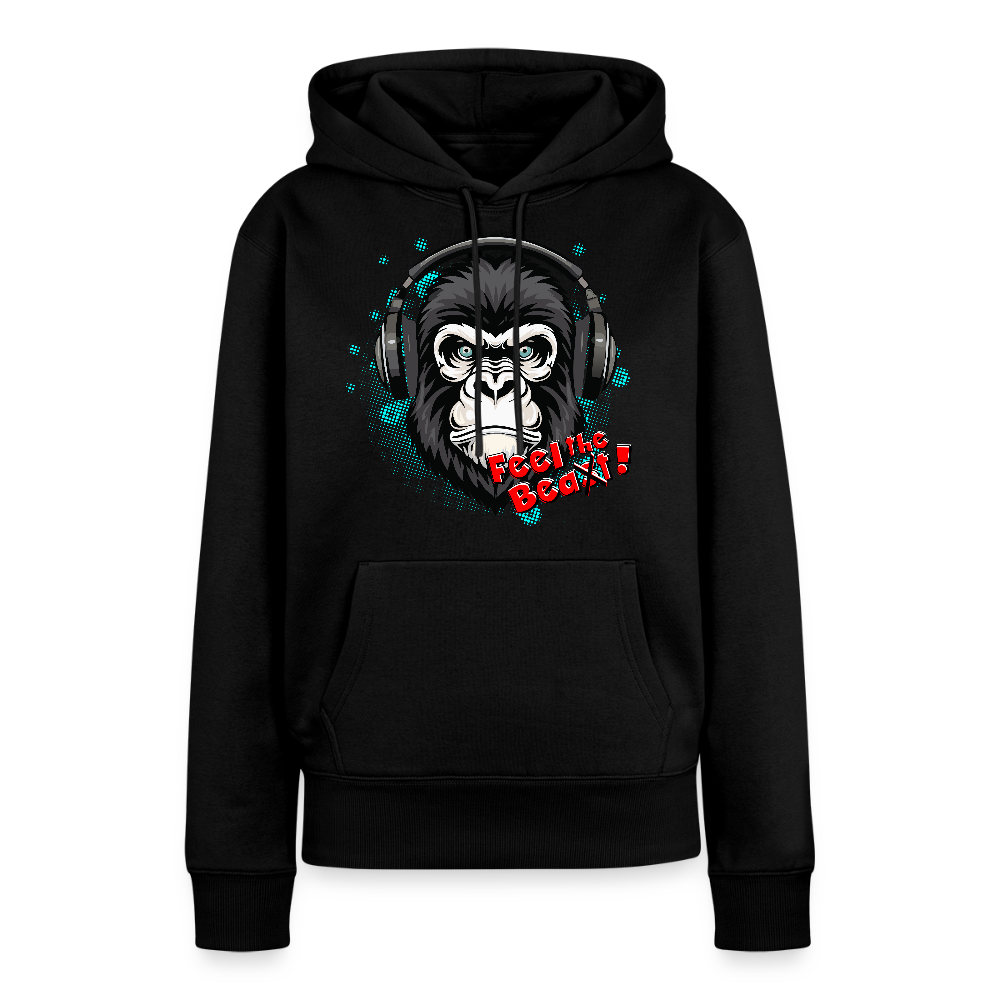 Frauen Premium Hoodie mit FEEL THE BEA(S)T PRINT - Schwarz