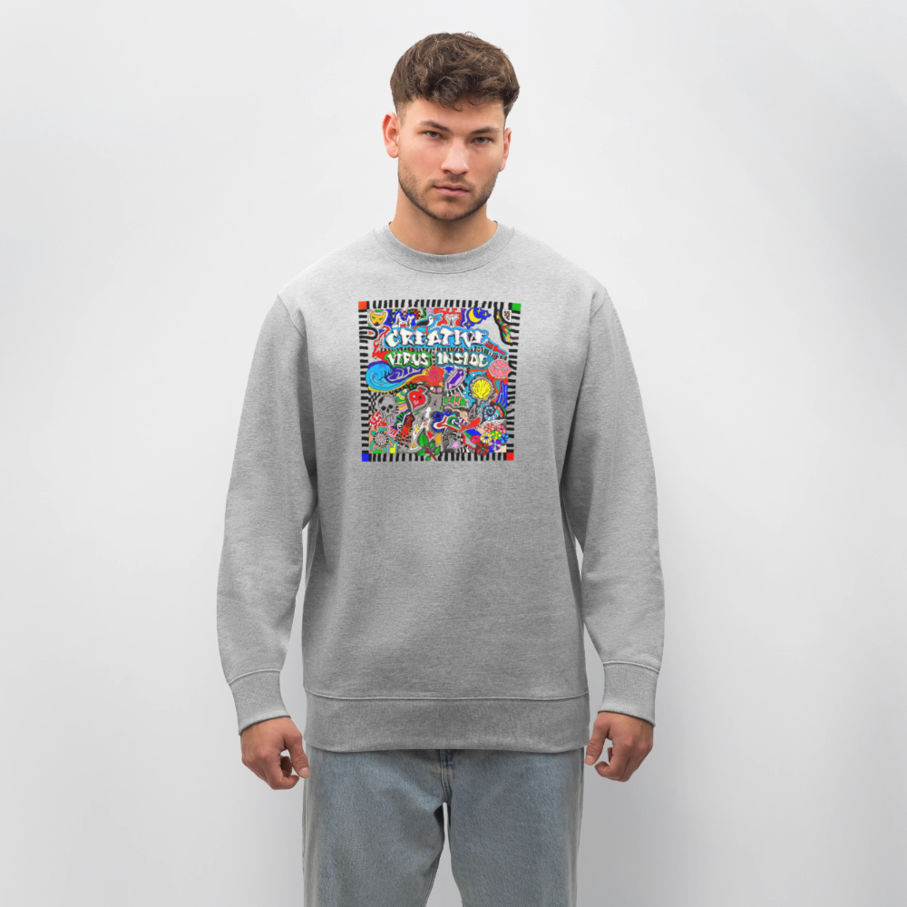 Unisex Bio-Sweatshirt mit CREATIVE VIRUS INSIDE PRINT - Grau meliert
