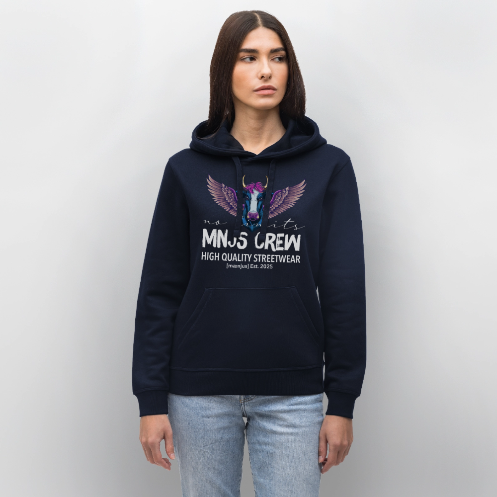 Unisex Bio-Hoodie mit MNJS CREW no limits PRINT - French Navy
