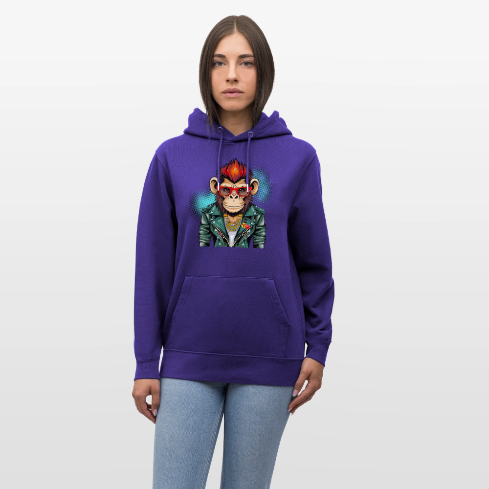 Unisex Hoodie mit MONKEY PRINT - Purple Love