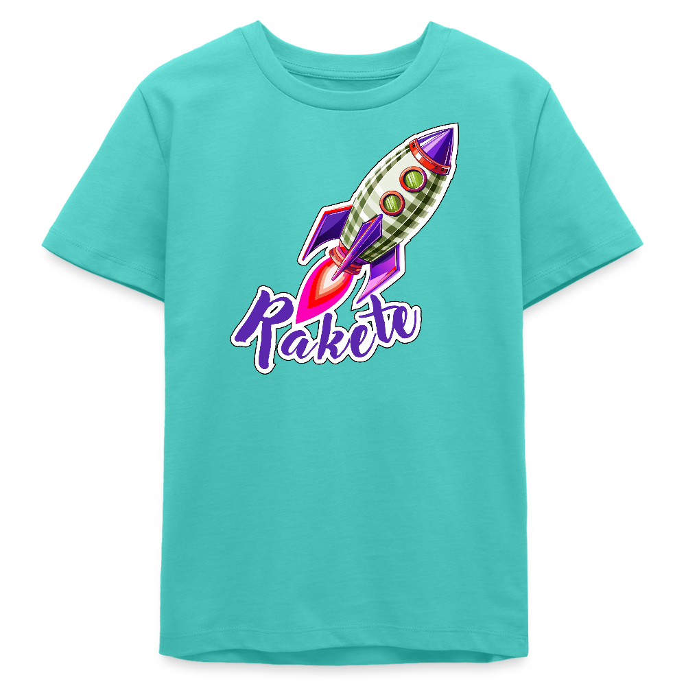 MNJS TEENS Bio T-Shirt mit RAKETE PRINT - Poolblau