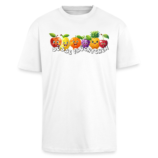 Heavy Oversize T-Shirt mit SÜSSE FRÜCHTCHEN PRINT - Weiß