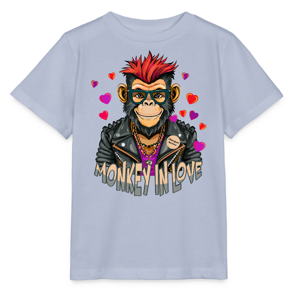 MNJS KIDS T-Shirt mit MONKEY IN LOVE PRINT - Lavendel-Violett