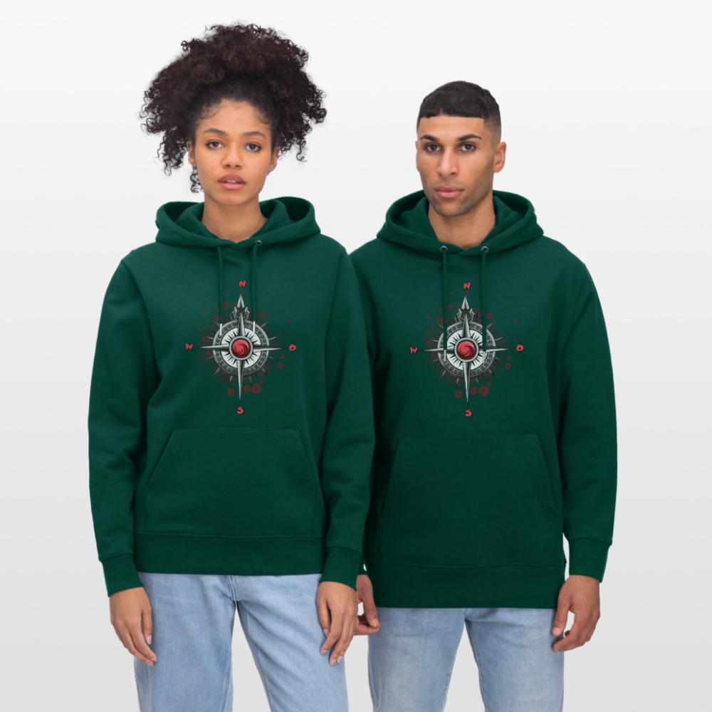 Unisex Hoodie mit WINDROSE PRINT - Forest