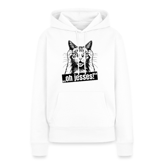 Frauen Premium Hoodie mit OH JESSES PRINT - Weiß