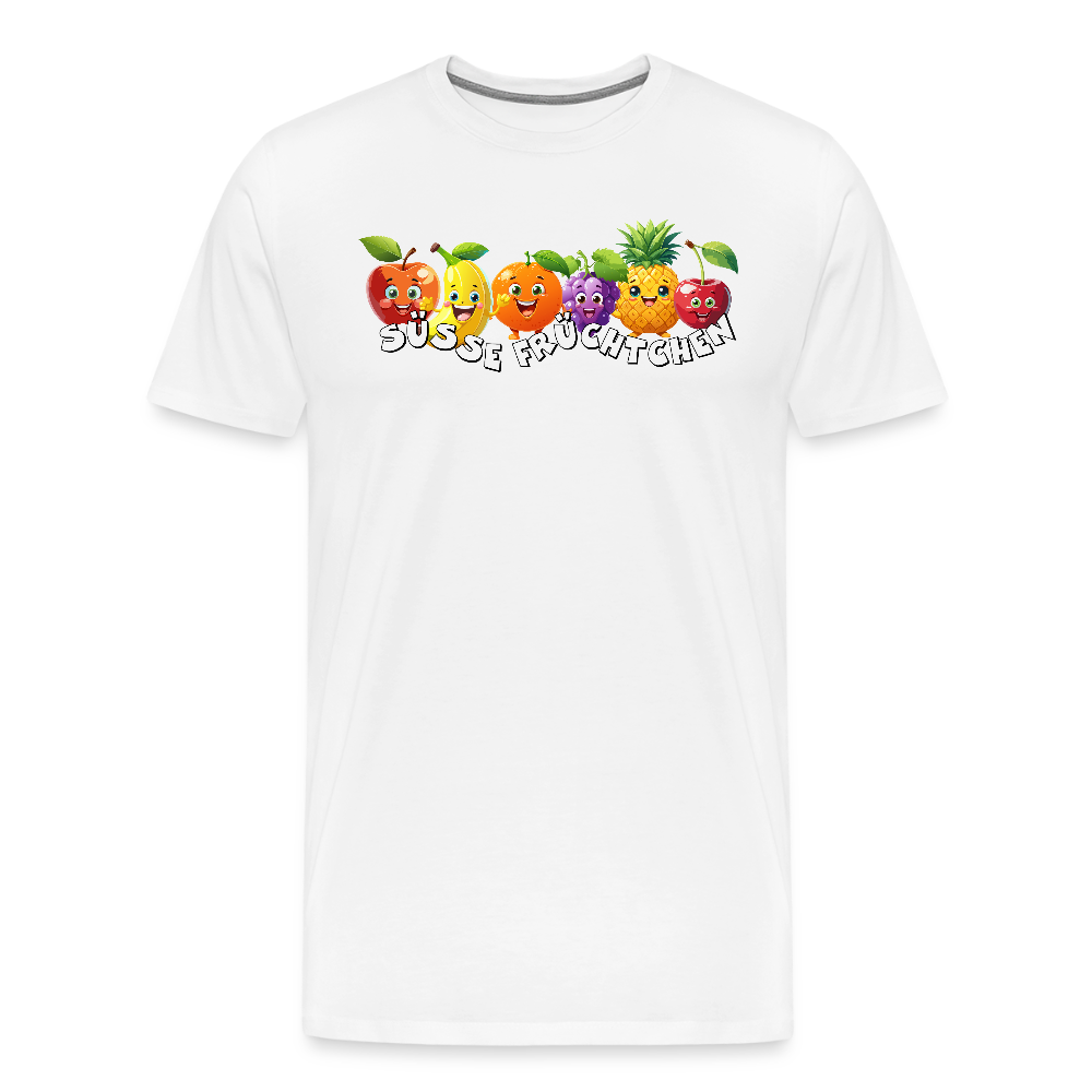 Männer Premium T-Shirt mit SÜSSE FRÜCHTCHEN PRINT - Weiß