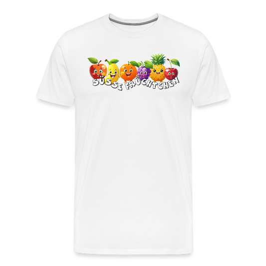 Männer Premium T-Shirt mit SÜSSE FRÜCHTCHEN PRINT - Weiß