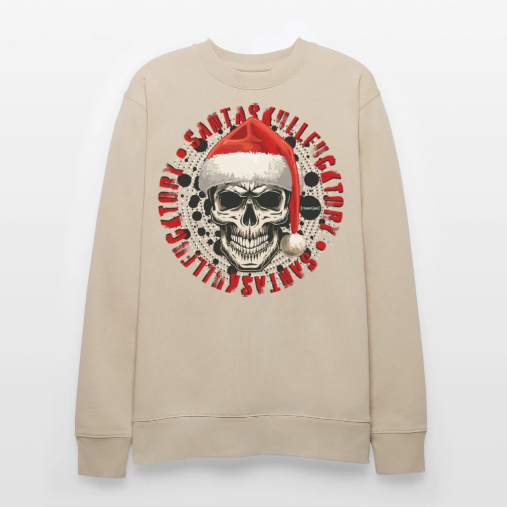 Unisex Bio-Sweatshirt mit SANTASKULL FUCKTORY PRINT - Beige