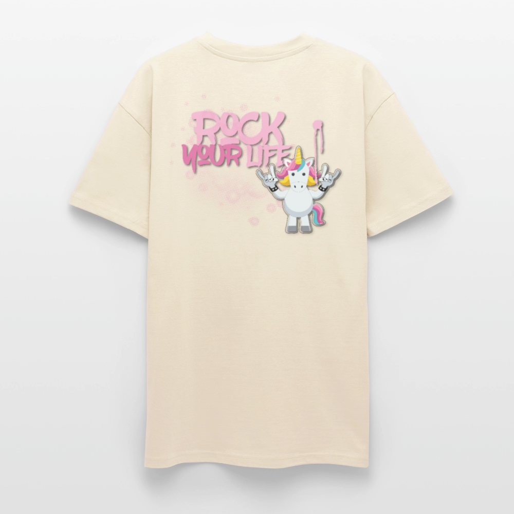 Heavy Oversize T-Shirt mit ROCK YOUR LIFE PRINT - Creme