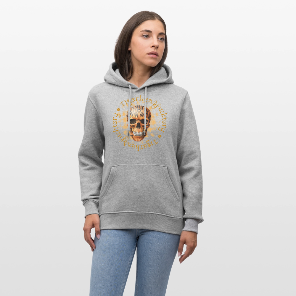 Unisex Hoodie mit TIGERHEAD SKULL PRINT - Grau meliert