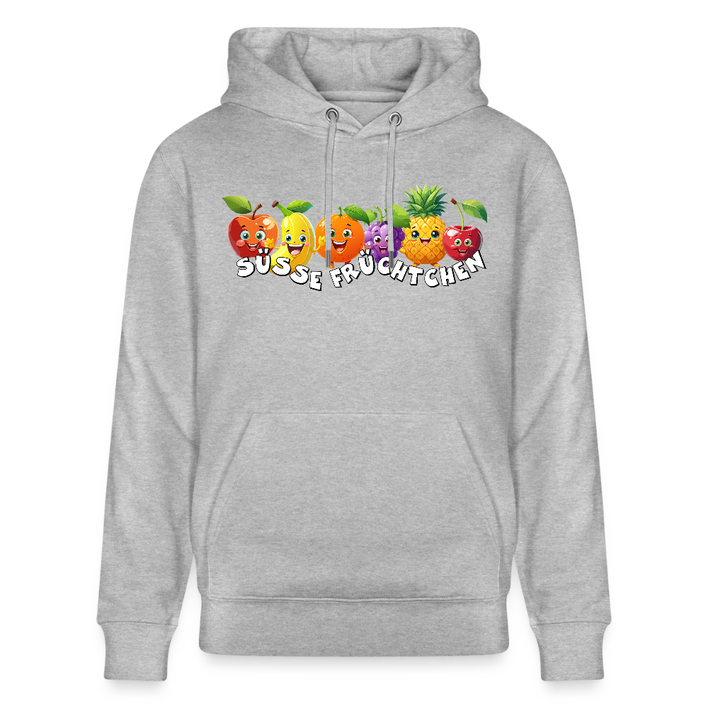 Unisex Hoodie mit SÜSSE FRÜCHTCHEN PRINT - Grau meliert