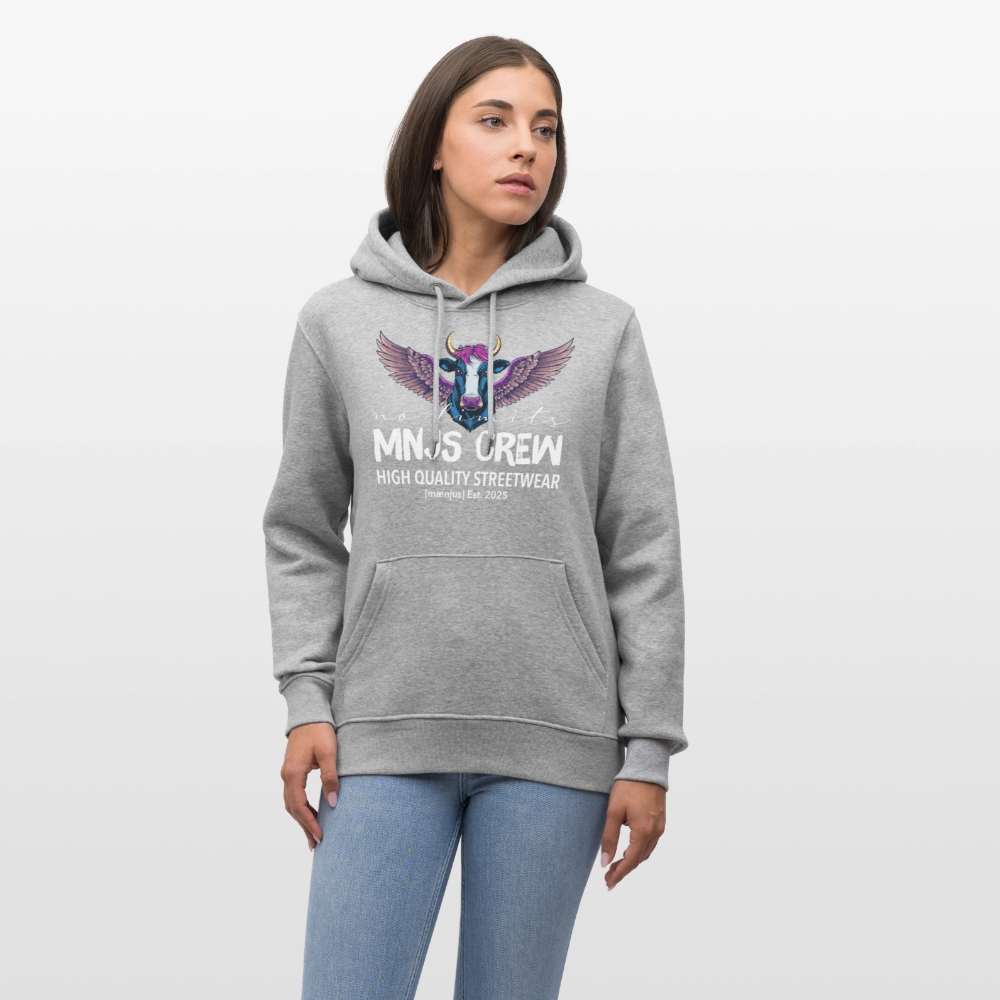 Unisex Bio-Hoodie mit MNJS CREW no limits PRINT - Grau meliert