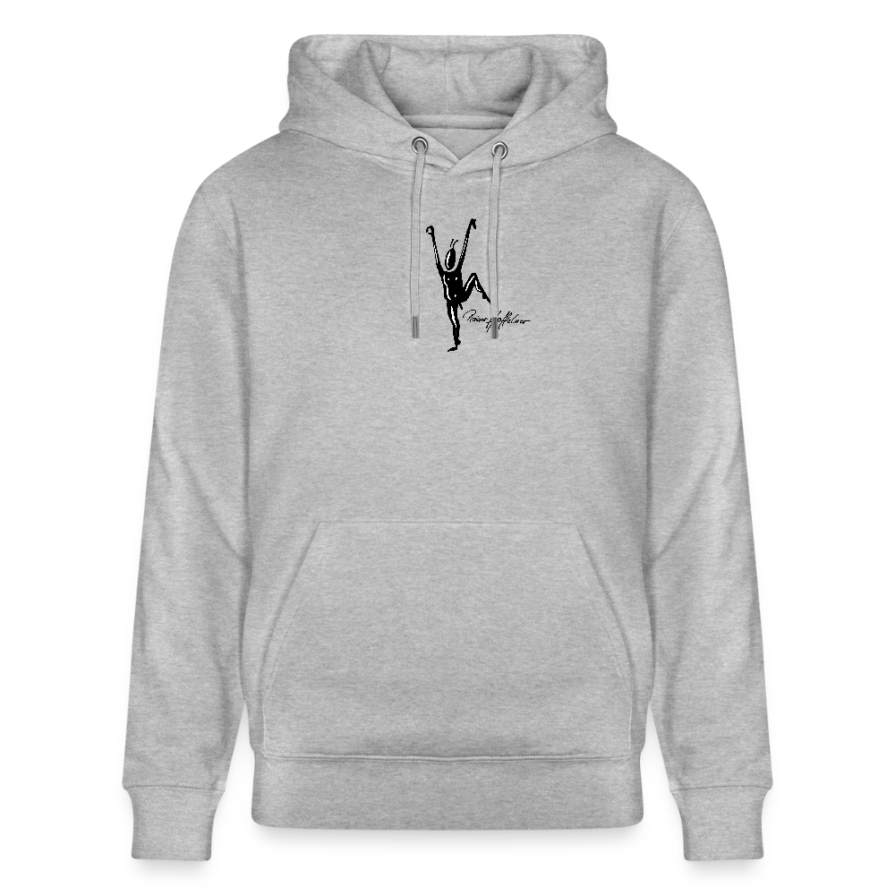 Unisex Bio-Hoodie mit TUSCHEMÄNNCHEN PRINT - Grau meliert