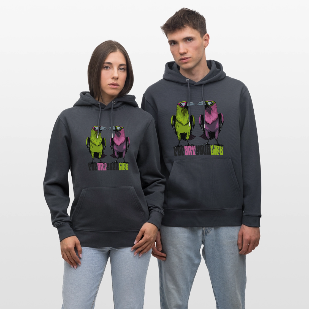 Unisex Hoodie mit POPART YOUR LIFE PRINT - Indigoblau