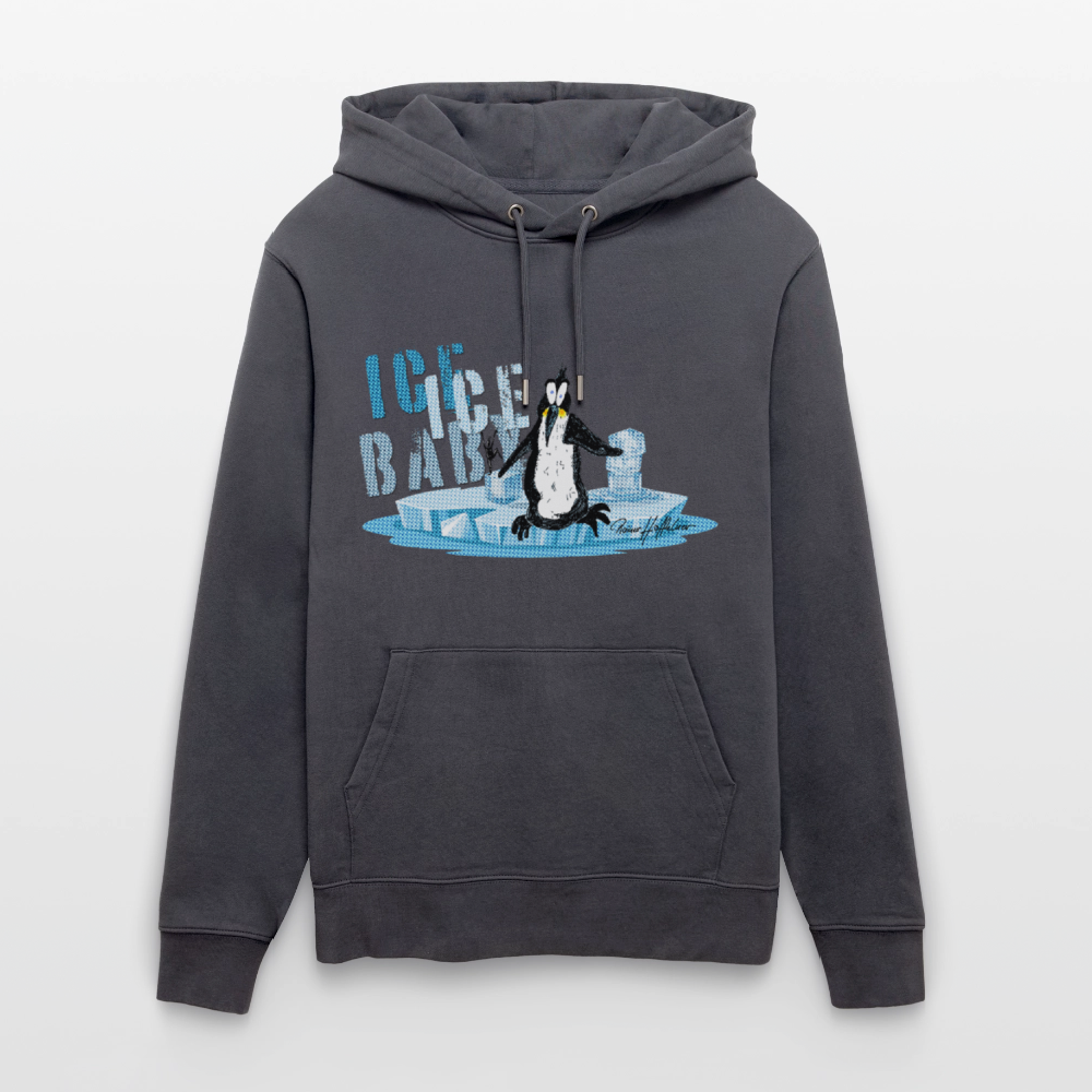 Unisex Bio-Hoodie mit ICE ICE BABY PINGUIN PRINT - Indigoblau