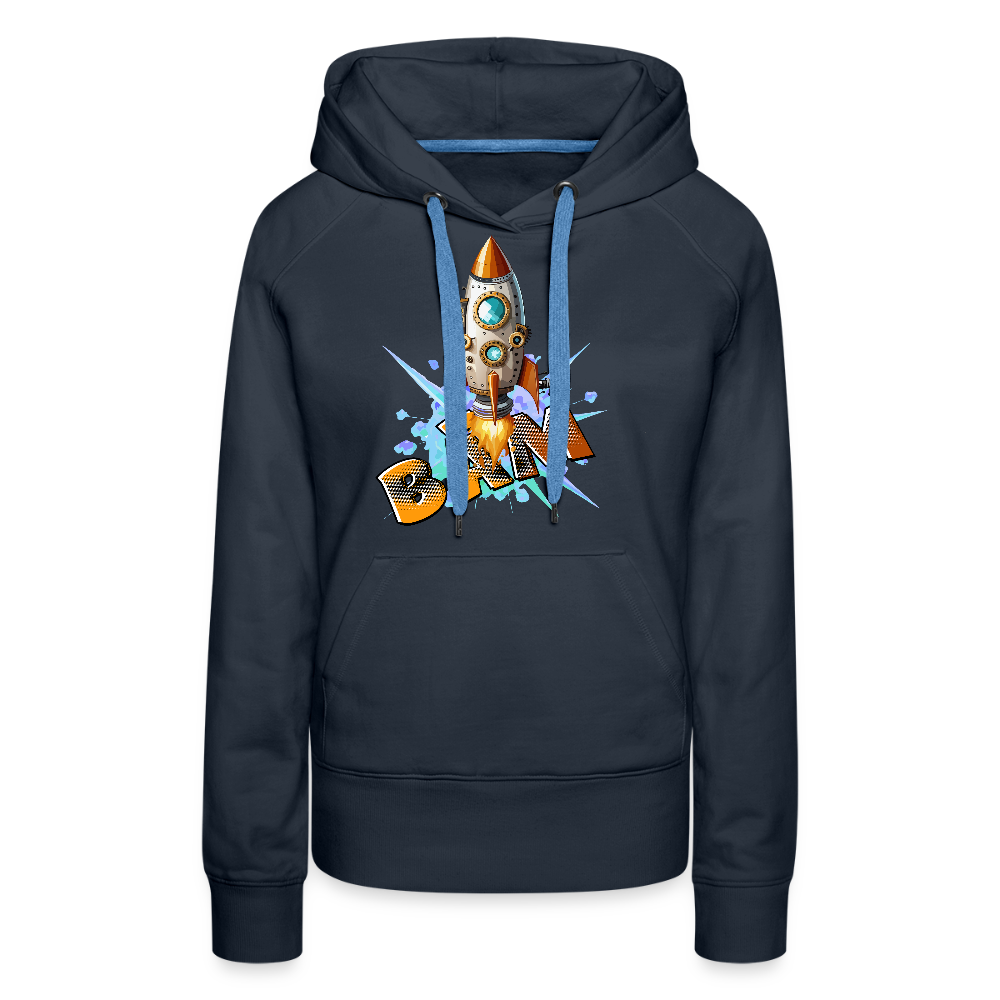 Frauen Premium Hoodie mit RAKETE PRINT - Navy