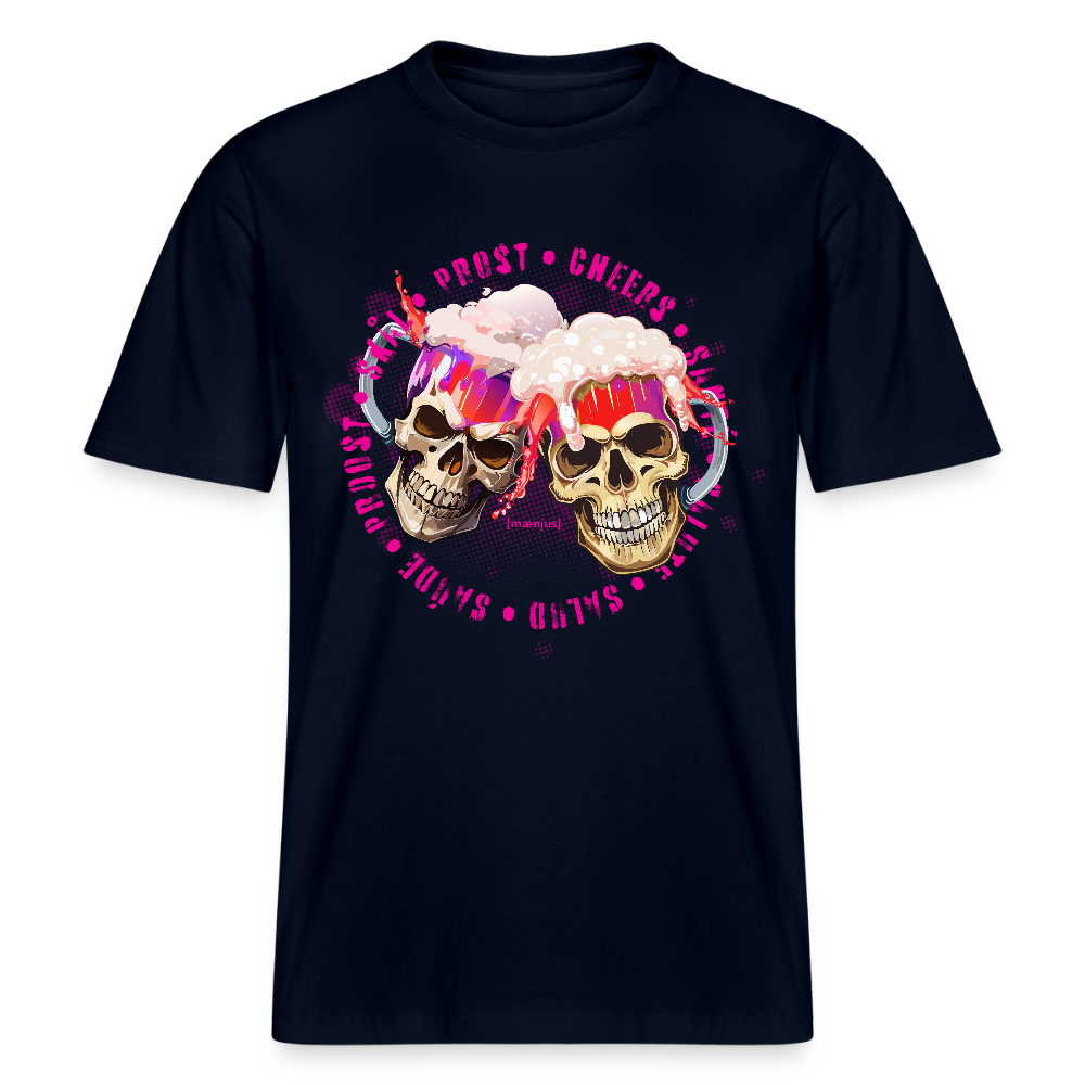 Unisex Bio-T-Shirt mit OKTOBERFEST SKULL GIRL PRINT - Navy