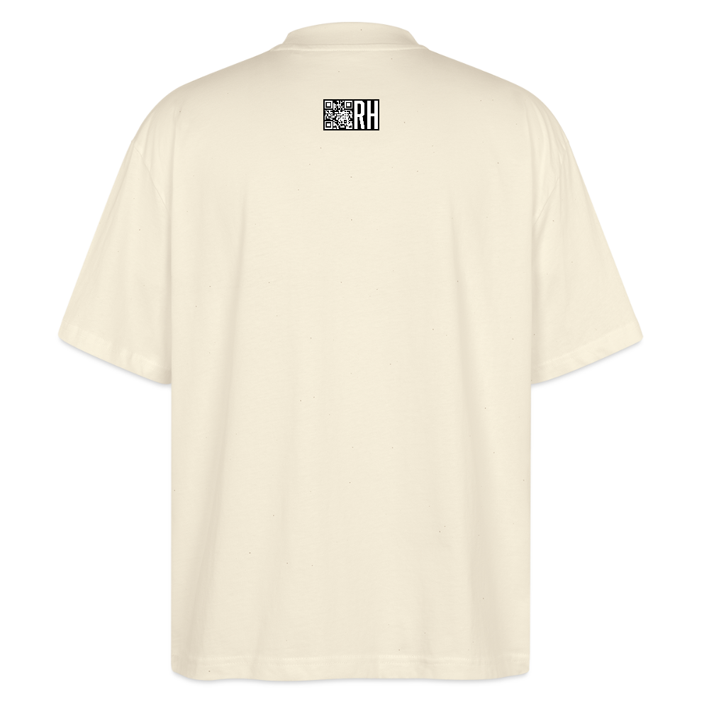 Oversized Unisex Bio T-Shirt mit TUSCHEMÄNNCHEN PRINT - Weißgrau