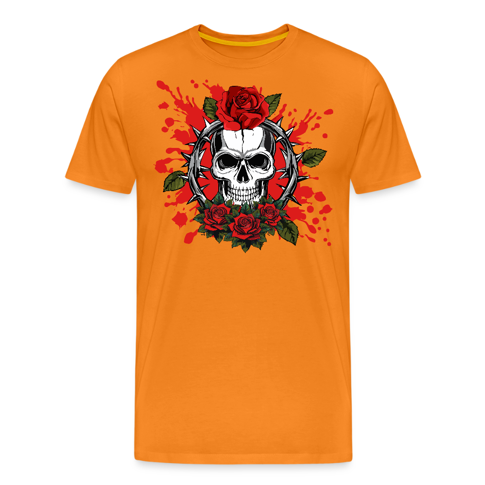 Männer Premium T-Shirt mit ROSENSKULL PRINT - Orange