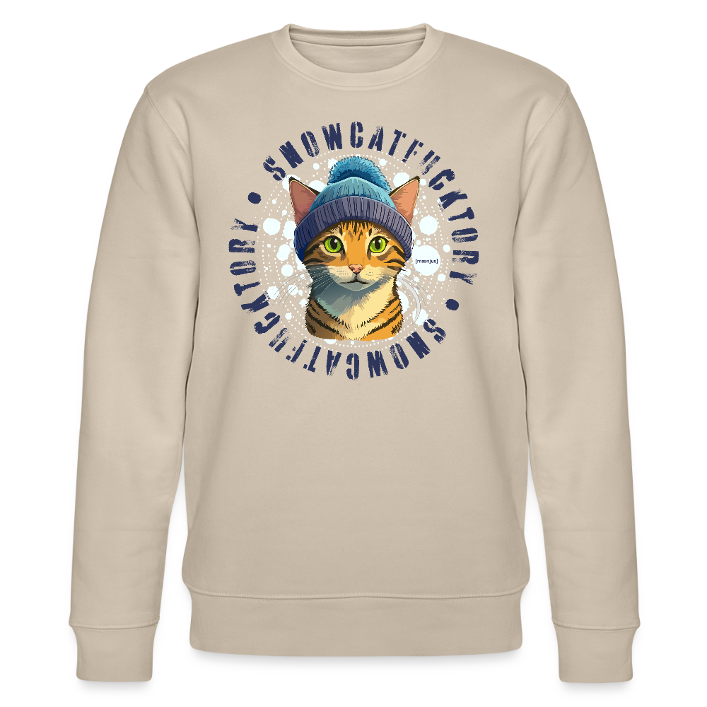 Unisex Bio-Sweatshirt mit SNOWCAT PRINT - Beige