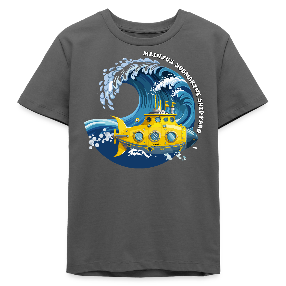 MNJS TEENS Bio T-Shirt mit SUBMARINE SHIPYARD PRINT - Anthrazit