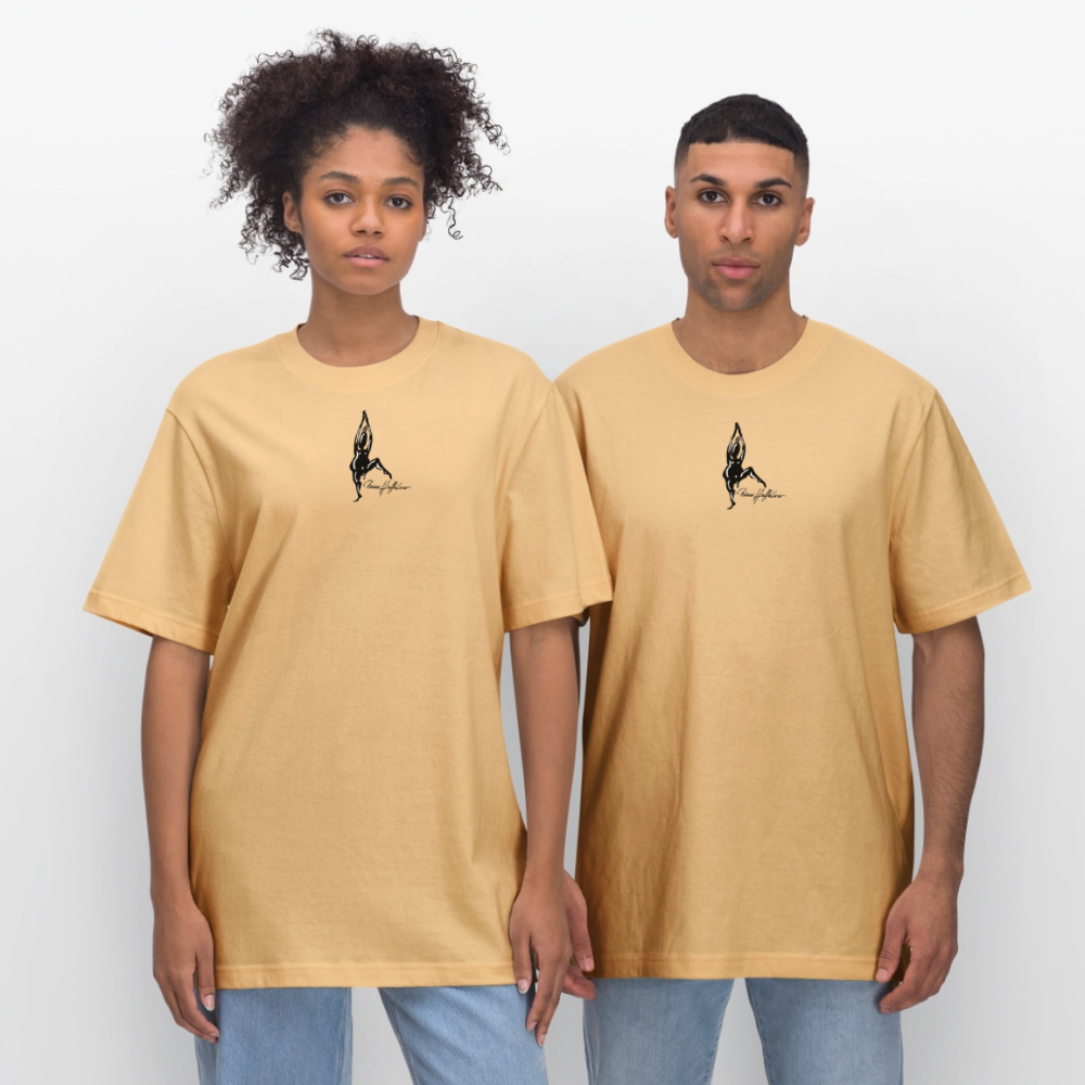 Unisex Bio-T-Shirt mit TUSCHEMÄNNCHEN PRINT - Hellgelb