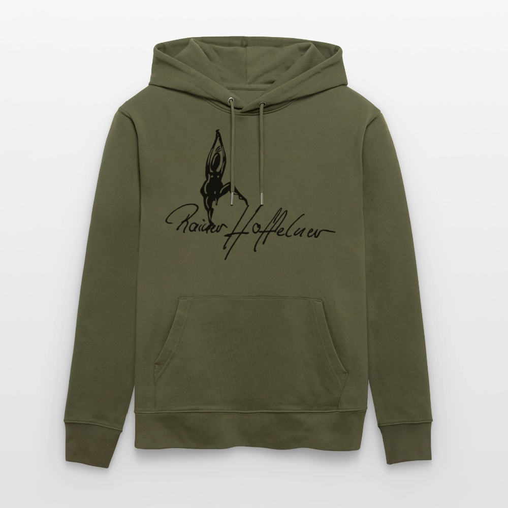Unisex Bio-Hoodie mit TUSCHEMÄNNCHEN PRINT - Khaki Grün