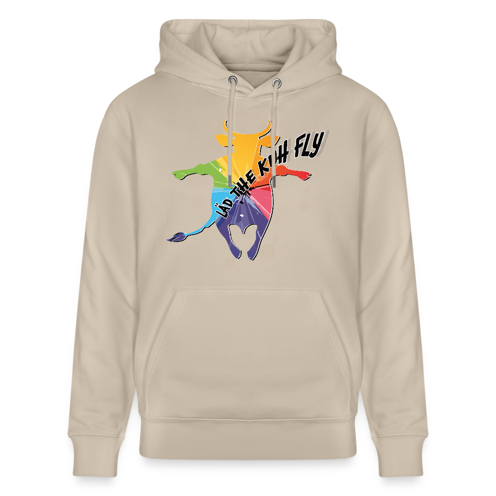 Unisex Hoodie mit LÄD THE KUH FLY PRINT - Beige