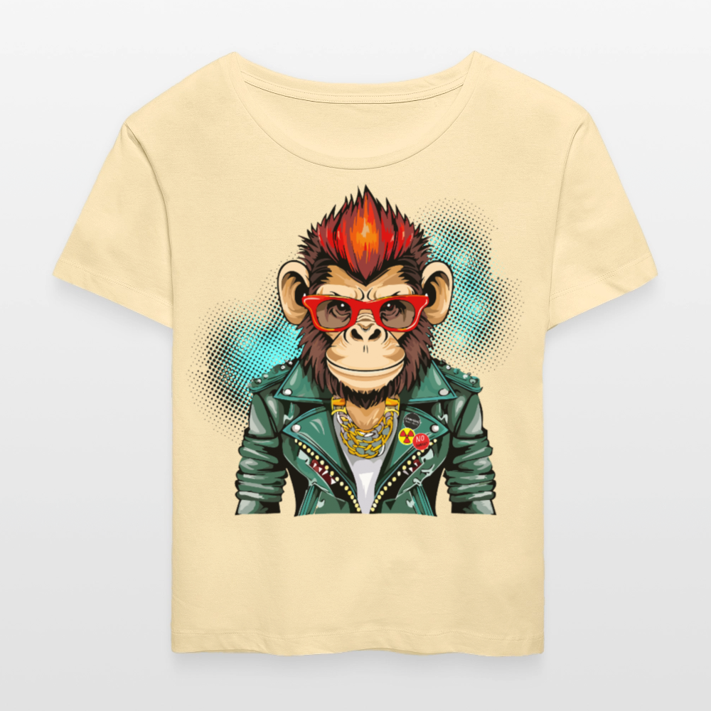 Frauen T-Shirt mit MONKEYPRINT - Creme