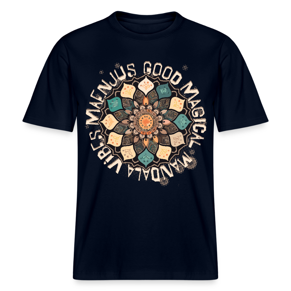 Unisex Bio-T-Shirt mit MANDALA VIBES PRINT - Navy