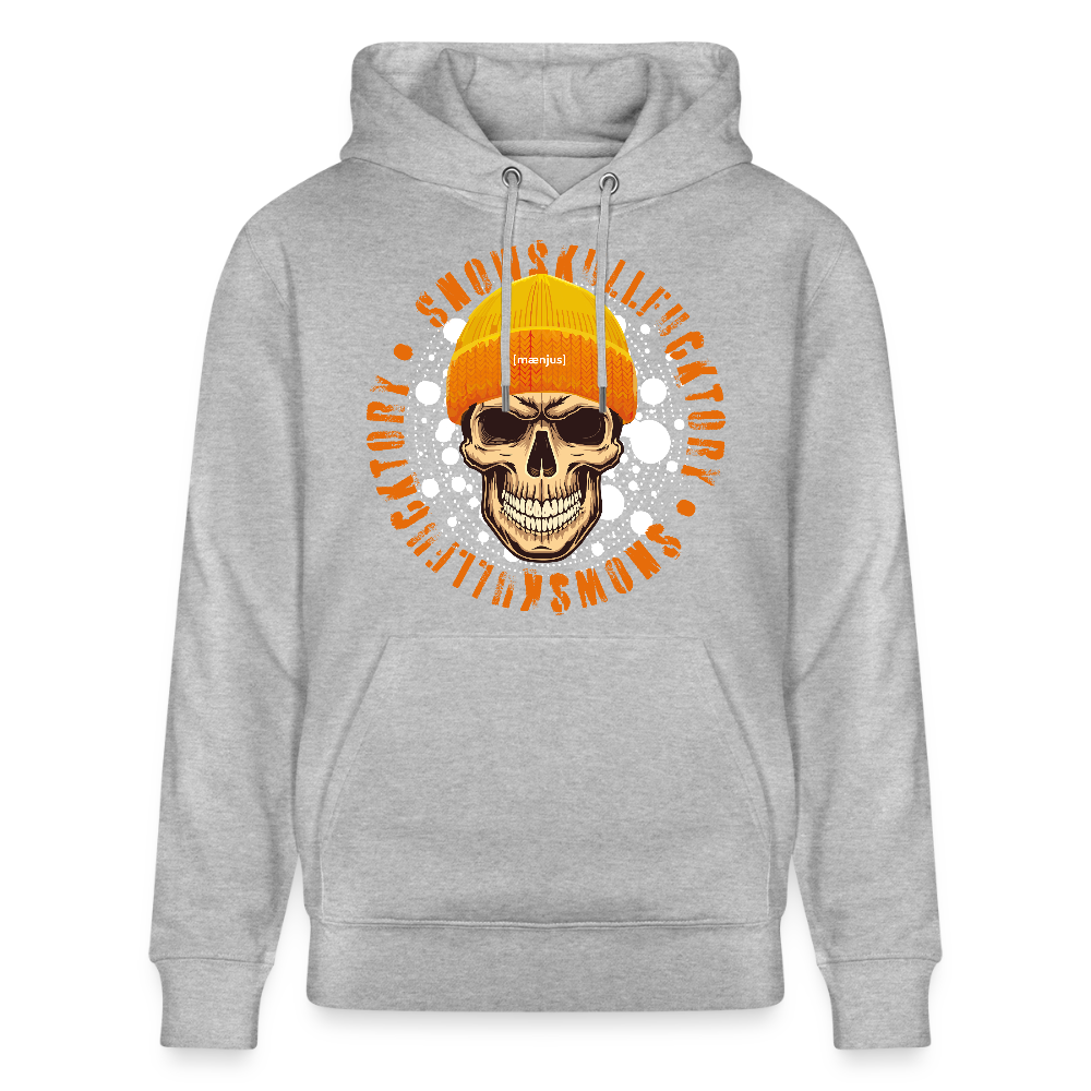 Unisex Bio-Hoodie mit SNOWSKULL FUCKTORY PRINT - Grau meliert
