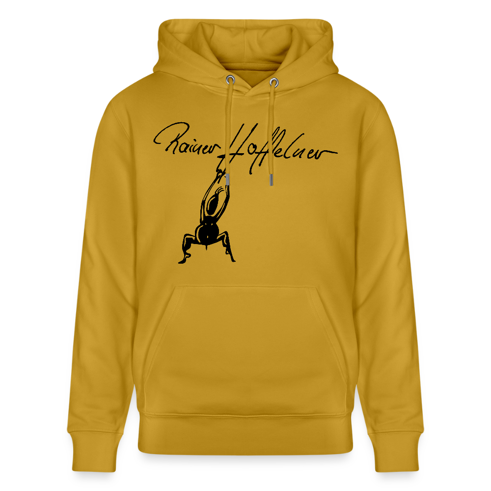 Unisex Bio-Hoodie mit TUSCHEMÄNNCHEN PRINT - Ocker