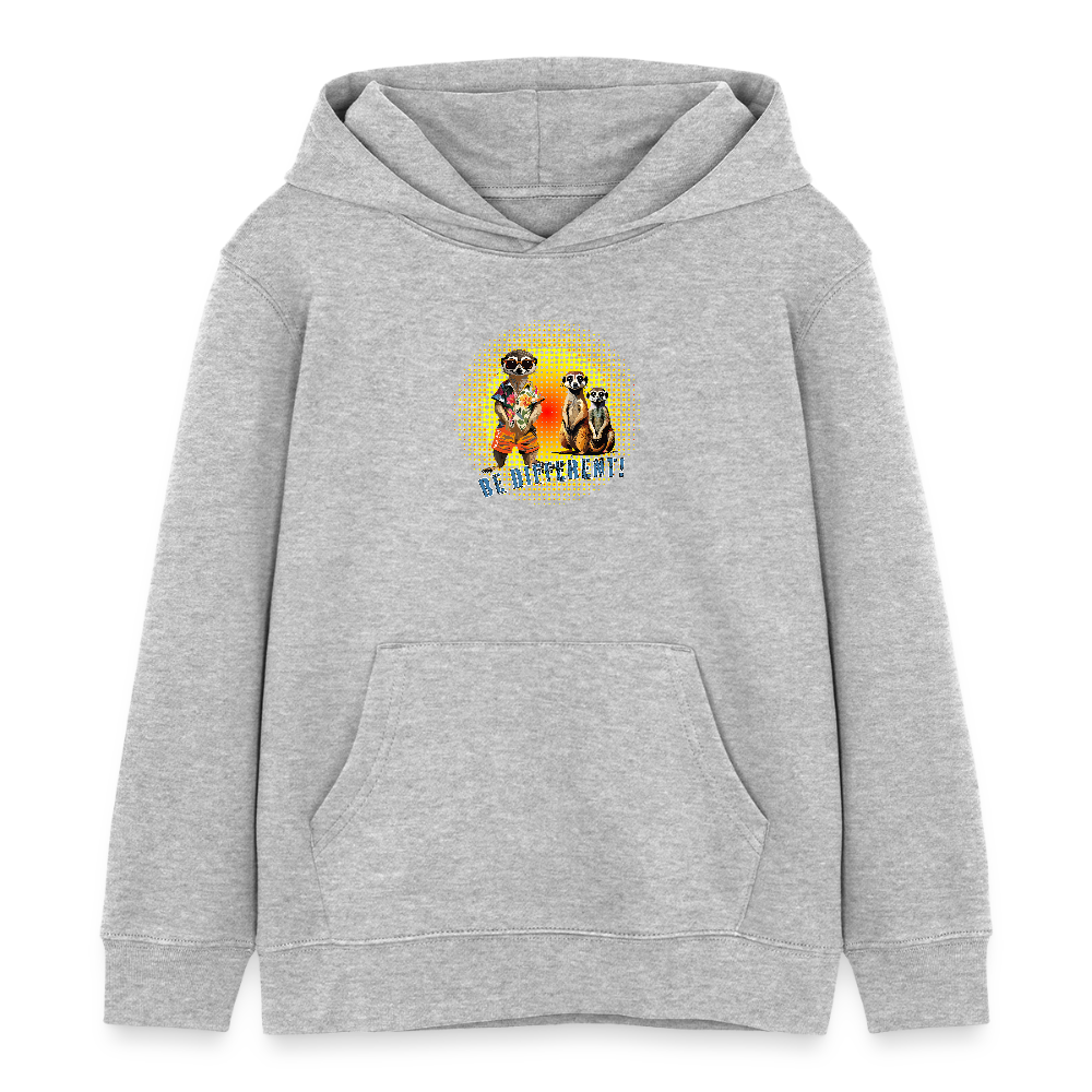 MNJS KIDS Bio-Hoodie mit BE DIFFERENT PRINT - Grau meliert