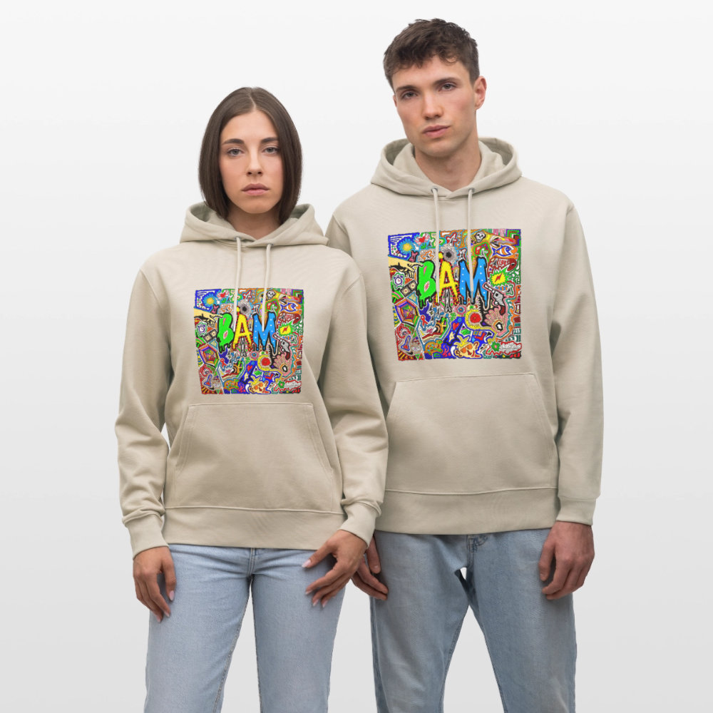 Unisex Bio-Hoodie mit BÄM PRINT - Beige