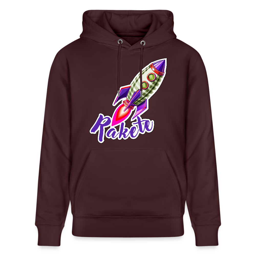 Unisex Hoodie mit RAKETE PRINT - Maroon